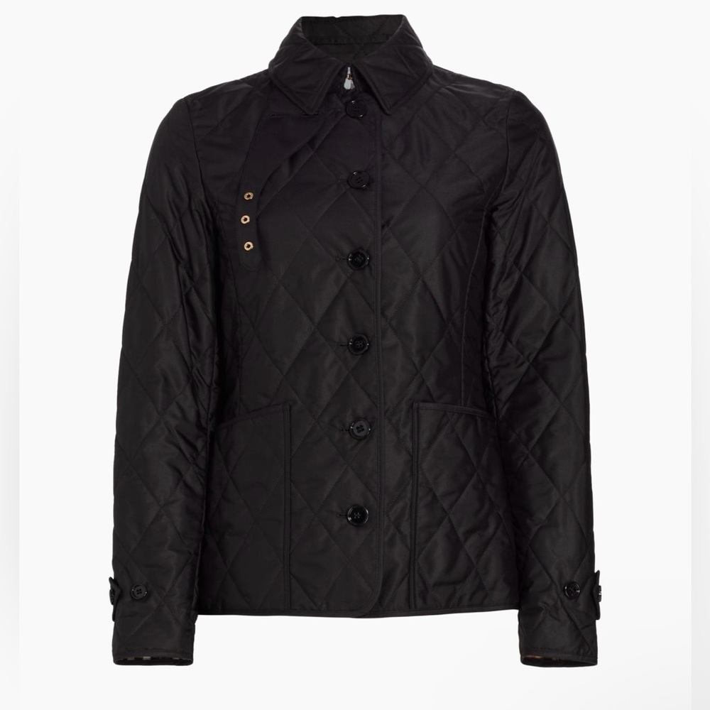 Burberry Fernleigh Quilted Jacket Black Check Lined XL - Picture 6 of 16